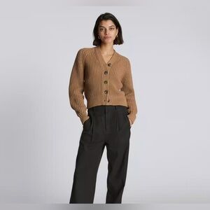Everlane Chunky Cotton Cardigan in Cappuccino size Large